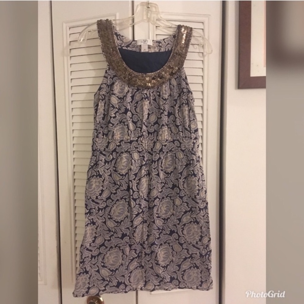 LOFT Sequin Detail Sleeveless Dress